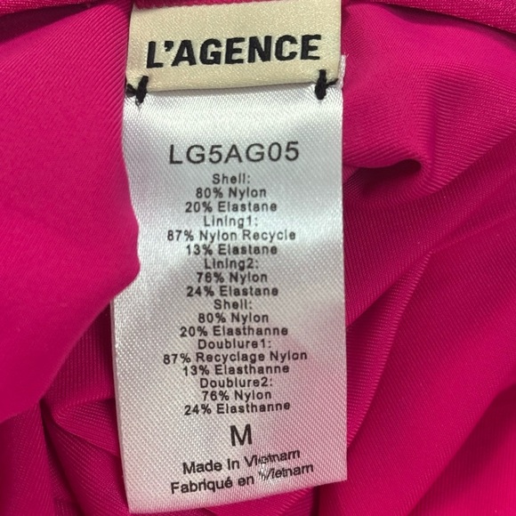 L’AGENCE Remi Shimmer One-PieceSwimsuit Fuchsia Pink - Picture 8 of 9